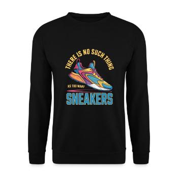 To Many Sneakers Sneaker Turnschuhe - Unisex Sweatshirt - black - Front - Alina (178cm) & Michal (187cm)