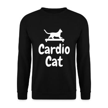 « Cardio Cat » - Chat sportif - Sweat-shirt Unisexe - noir - Devant - Alina (178cm) & Michal (187cm)