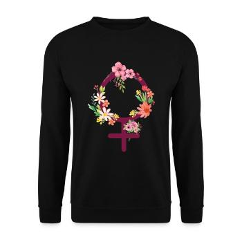 Vénus symbole fleurs - Sweat-shirt Unisexe - noir - Devant - Alina (178cm) & Michal (187cm)