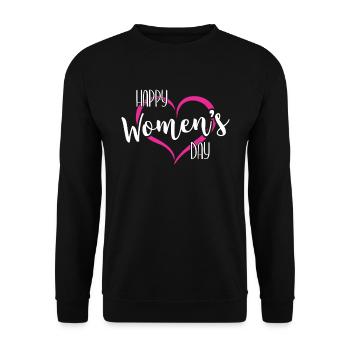 Frauentag Herz - Unisex Pullover - Schwarz - Vorne - Alina (178cm) & Michal (187cm)