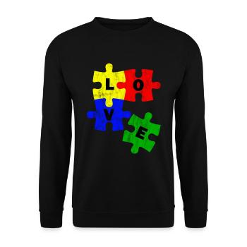 J’aime le puzzle - Sweat-shirt Unisexe - noir - Devant - Alina (178cm) & Michal (187cm)