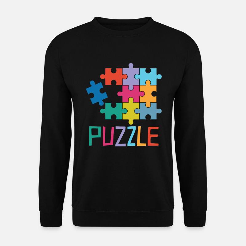 Puzzle Muster - Unisex Pullover - Schwarz