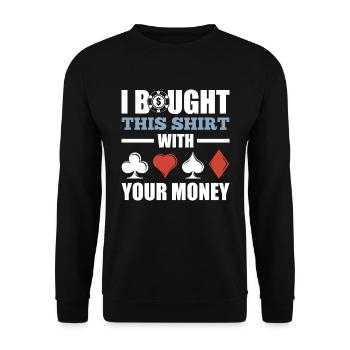 Poker drôle - Sweat-shirt Unisexe - noir - Devant - Alina (178cm) & Michal (187cm)