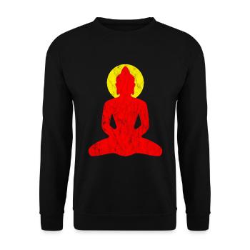 Buddha red - Unisex Sweatshirt - black - Front - Alina (178cm) & Michal (187cm)