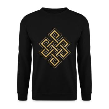 Lucky Knot Buddhism - Unisex Sweatshirt - black - Front - Alina (178cm) & Michal (187cm)