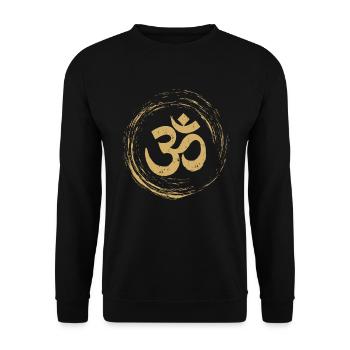 Om Symbol Kreis - Unisex Pullover - Schwarz - Vorne - Alina (178cm) & Michal (187cm)