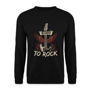 born to rock - Unisex Sweatshirt - black - Front - Alina (178cm) & Michal (187cm)