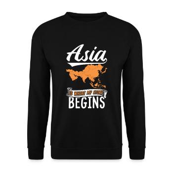 Asie mon histoire - Sweat-shirt Unisexe - noir - Devant - Alina (178cm) & Michal (187cm)