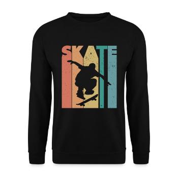 Skater mehrfarbig - Unisex Pullover - Schwarz - Vorne - Alina (178cm) & Michal (187cm)