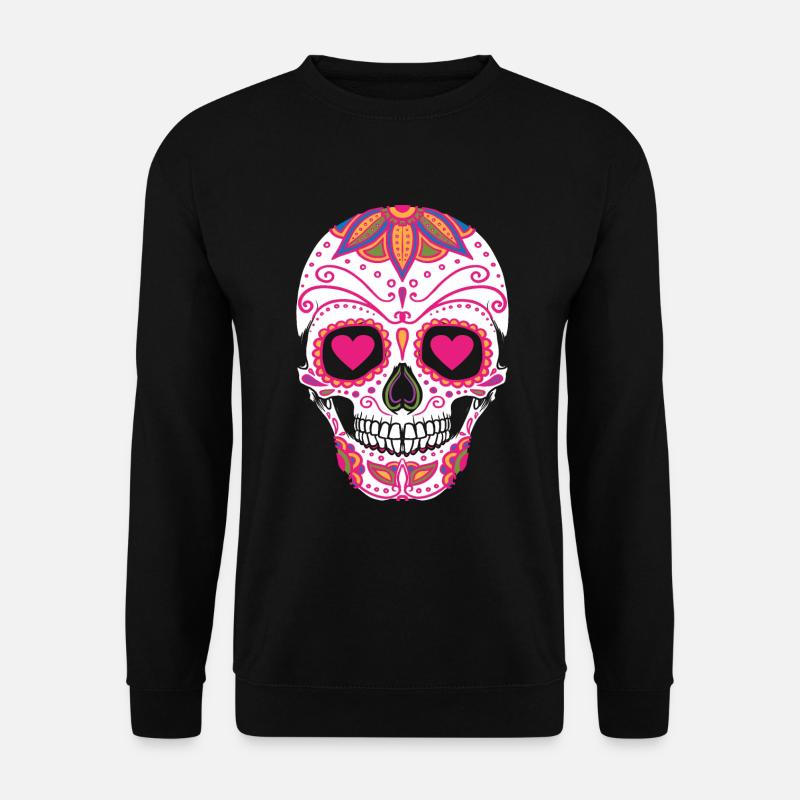 Sugarskull pink - Unisex Pullover - Schwarz