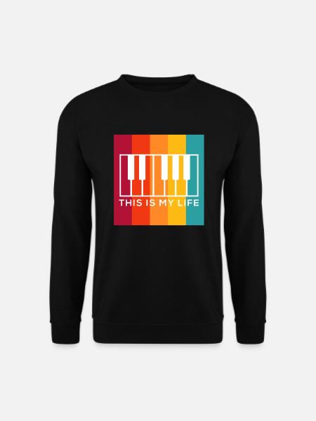 Klavier Klaviertasten bunt - Unisex Pullover - Schwarz