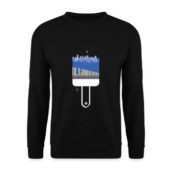 Pinceau ville nuit couleur - Sweat-shirt Unisexe - noir - Devant - Alina (178cm) & Michal (187cm)