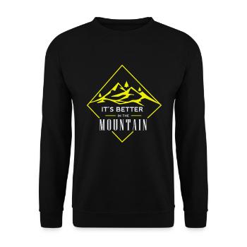 Berge Wandern Abenteuer - Unisex Pullover - Schwarz - Vorne - Alina (178cm) & Michal (187cm)