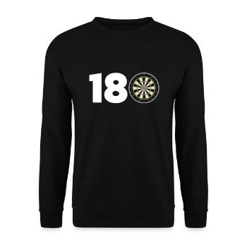 180 ONE HUNDRED AND EIGHTY DART DARTS GESCHENK - Unisex Pullover - Schwarz - Vorne - Alina (178cm) & Michal (187cm)