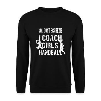 Handball coach girls team team handball - Unisex Sweatshirt - black - Front - Alina (178cm) & Michal (187cm)