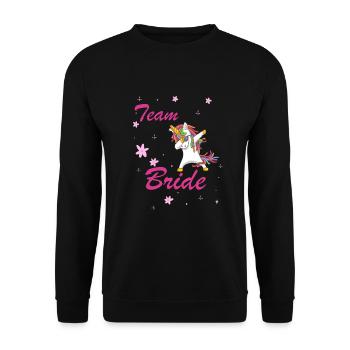Team Bride Bridesmaids dabbing Unicorn Ges - Unisex Sweatshirt - black - Front - Alina (178cm) & Michal (187cm)