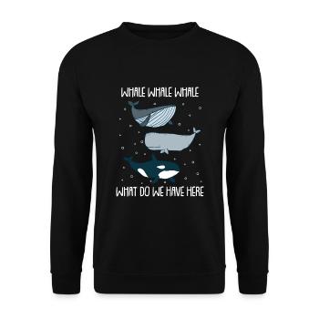 Wale Pottwal Killerwal Blauwal - Unisex Pullover - Schwarz - Vorne - Alina (178cm) & Michal (187cm)