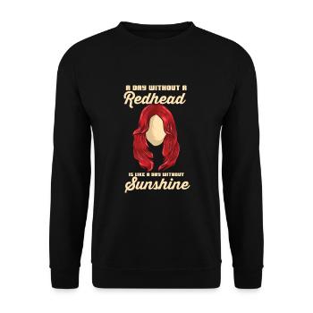 Une journée sans rousse - rousse - Sweat-shirt Unisexe - noir - Devant - Alina (178cm) & Michal (187cm)