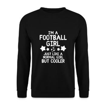 Football fille soccer disant soccer club - Sweat-shirt Unisexe - noir - Devant - Alina (178cm) & Michal (187cm)