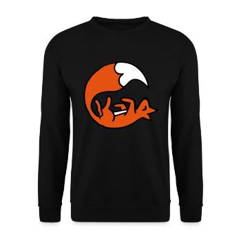 Cute playing fox - Niedlicher spielender Fuchs - Unisex Pullover - Schwarz - Vorne - Alina (178cm) & Michal (187cm)