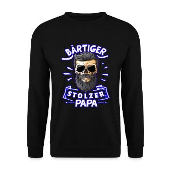 Papa stolz Bart Bärtiger Papa Bärtiger stolzer Dad - Unisex Pullover - Schwarz - Vorne - Alina (178cm) & Michal (187cm)