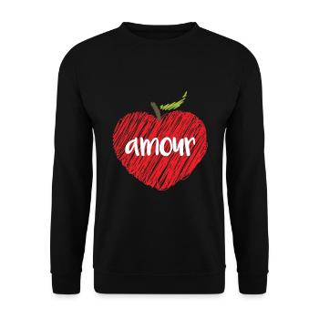 Liebesapfel - Unisex Pullover - Schwarz - Vorne - Alina (178cm) & Michal (187cm)