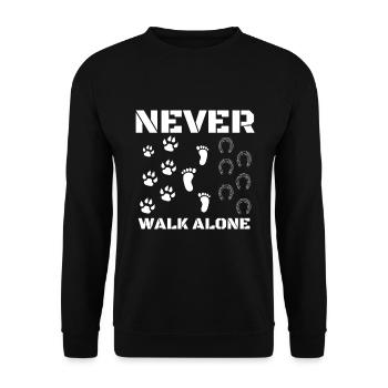 Never Walk alone chien cheval - Sweat-shirt Unisexe - noir - Devant - Alina (178cm) & Michal (187cm)
