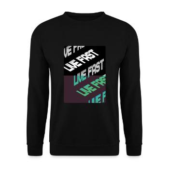Live Fast Green Black Stairs - Unisex Sweatshirt - black - Front - Alina (178cm) & Michal (187cm)