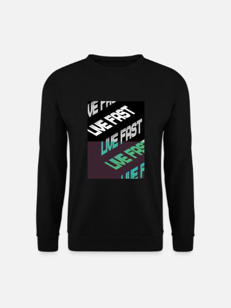 Live Fast Green Black Stairs - Unisex Pullover - Schwarz