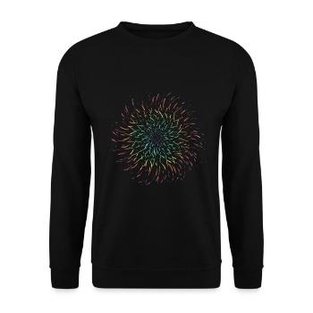 Psychedelic Rainbow Shine Sun - Unisex Sweatshirt - black - Front - Alina (178cm) & Michal (187cm)