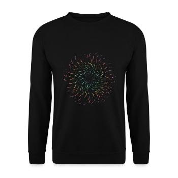 Regenbogen Wirbel selbst gestalten - Unisex Pullover - Schwarz - Vorne - Alina (178cm) & Michal (187cm)