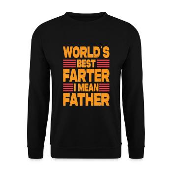 World's Best Farter I Mean Father - Unisex Sweatshirt - black - Front - Alina (178cm) & Michal (187cm)