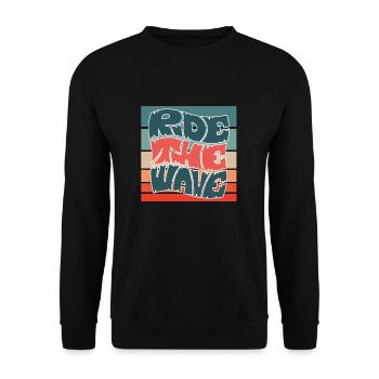 Ride the Wave | Surfer Windsurfing Kitesurfing - Unisex Sweatshirt - black - Front - Alina (178cm) & Michal (187cm)