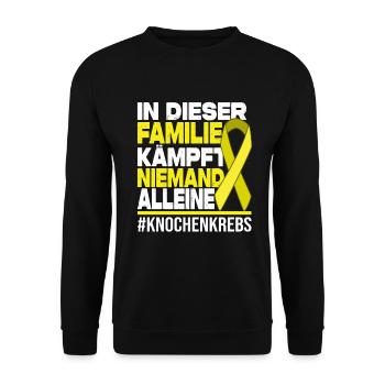 Niemand Kämpft Alleine Familie - Knochenkrebs - Unisex Pullover - Schwarz - Vorne - Alina (178cm) & Michal (187cm)