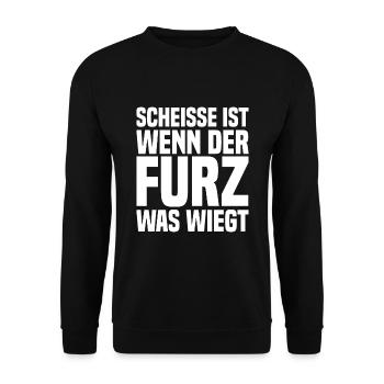 Scheisse Ist Wenn Der Furz Was Wiegt - Unisex Pullover - Schwarz - Vorne - Alina (178cm) & Michal (187cm)