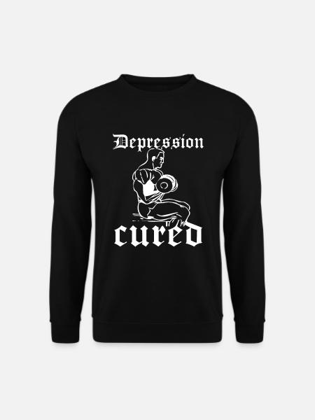 Depression Cured - Lustiger Fitness Spruch - Unisex Pullover - Schwarz