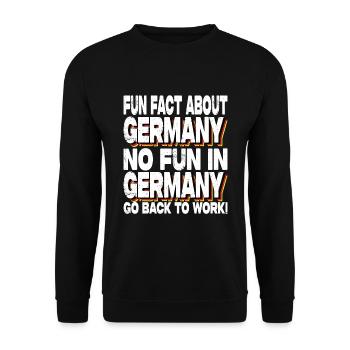 Fun Fact About Germany No Fun In Germany - Unisex Sweatshirt - black - Front - Alina (178cm) & Michal (187cm)
