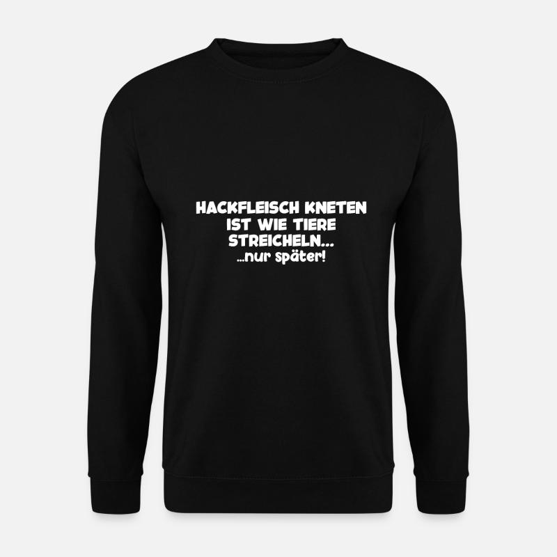 Anti Vegetarisch Essen Fleisch Geschenk - Unisex Pullover - Schwarz