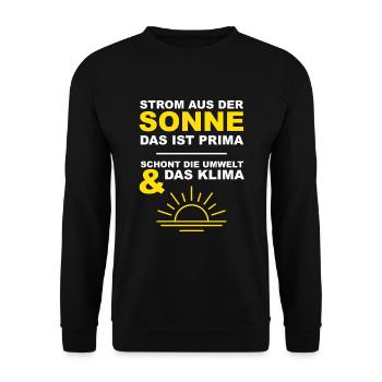 Umweltschutz Klimaschutz Solar - Unisex Pullover - Schwarz - Vorne - Alina (178cm) & Michal (187cm)