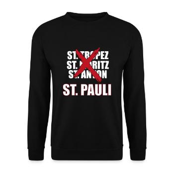 St Paulianer Hamburg Kiez St Pauli Fan - Unisex Sweatshirt - black - Front - Alina (178cm) & Michal (187cm)