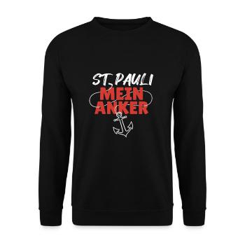 St Pauli mein Anker Paulianer Hamburg Sankt Pauli - Unisex Pullover - Schwarz - Vorne - Alina (178cm) & Michal (187cm)