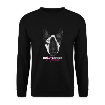 Bully Hunde Hunde Bullterrier Mama - Unisex Pullover - Schwarz - Vorne - Alina (178cm) & Michal (187cm)