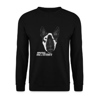 Bullterrier Miniature Bullterrier Bully Hunde Hund - Unisex Pullover - Schwarz - Vorne - Alina (178cm) & Michal (187cm)