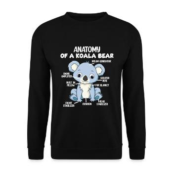 Anatomie eines Koala-Bären - Unisex Pullover - Schwarz - Vorne - Alina (178cm) & Michal (187cm)