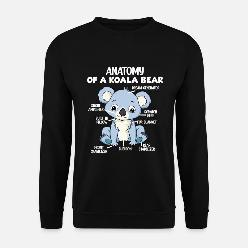 Anatomie eines Koala-Bären - Unisex Pullover - Schwarz