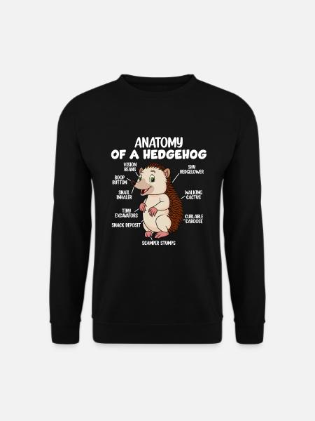 Anatomie d’un hérisson - Sweat-shirt Unisexe - noir