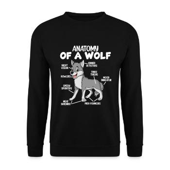 Anatomie d’un loup - Sweat-shirt Unisexe - noir - Devant - Alina (178cm) & Michal (187cm)