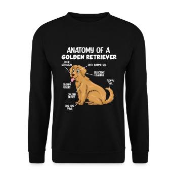Anatomie d’un Golden Retriever - Sweat-shirt Unisexe - noir - Devant - Alina (178cm) & Michal (187cm)