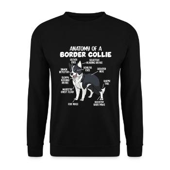 Anatomy of a Border Collie - Unisex Sweatshirt - black - Front - Alina (178cm) & Michal (187cm)