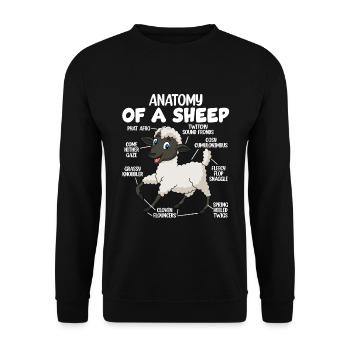 Anatomie eines Schafes - Unisex Pullover - Schwarz - Vorne - Alina (178cm) & Michal (187cm)